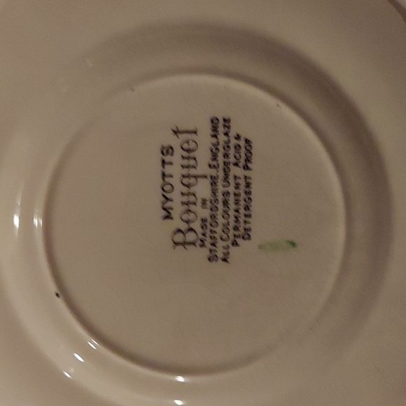 3 Pc Vintage Myott Bouquet Staffordshire Side Bread & Butter Plates - Picture 12 of 12